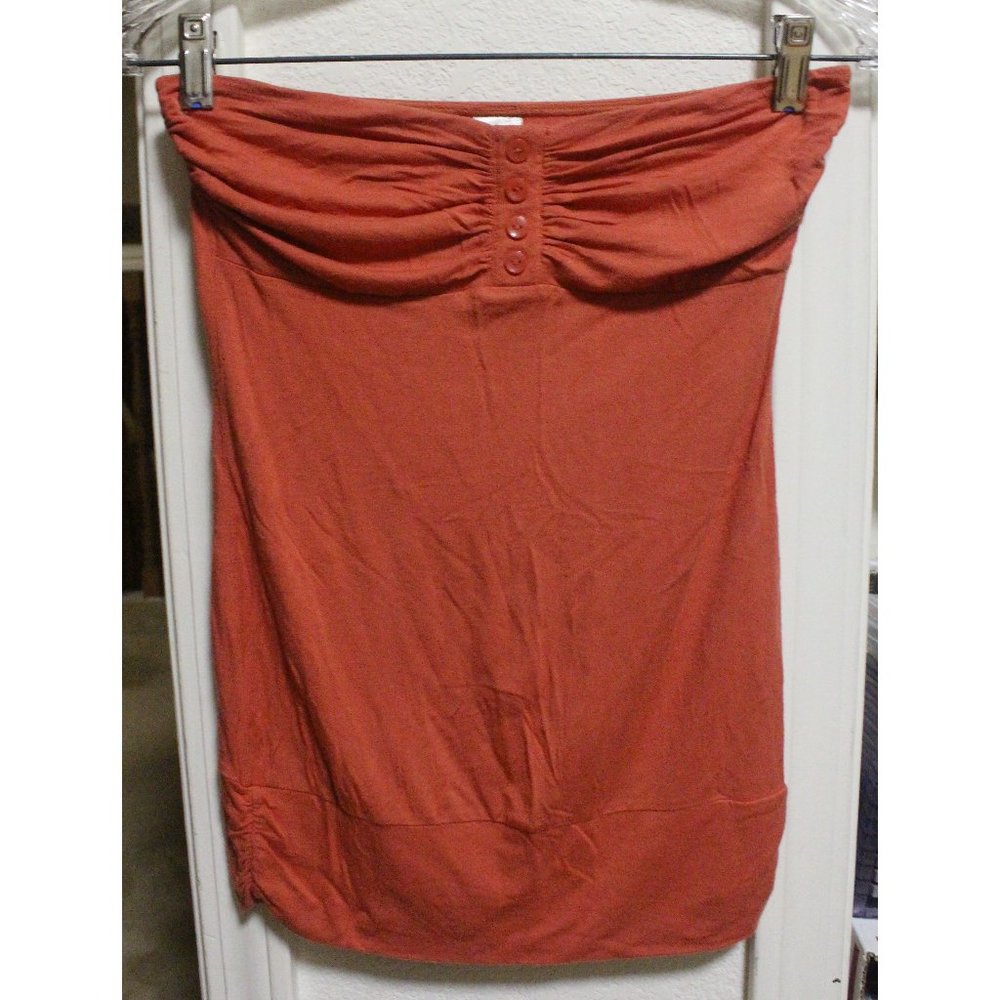 "Poetry" orange strapless top